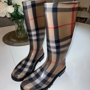 Burberry Plaid Winter Rain Boots
